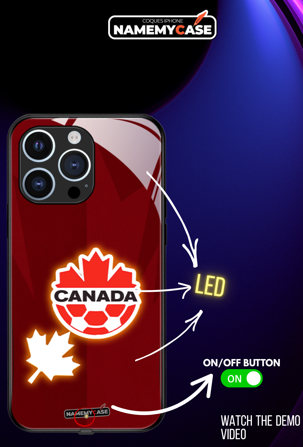 LED-oplyst iPhone-cover - Omerta Pink