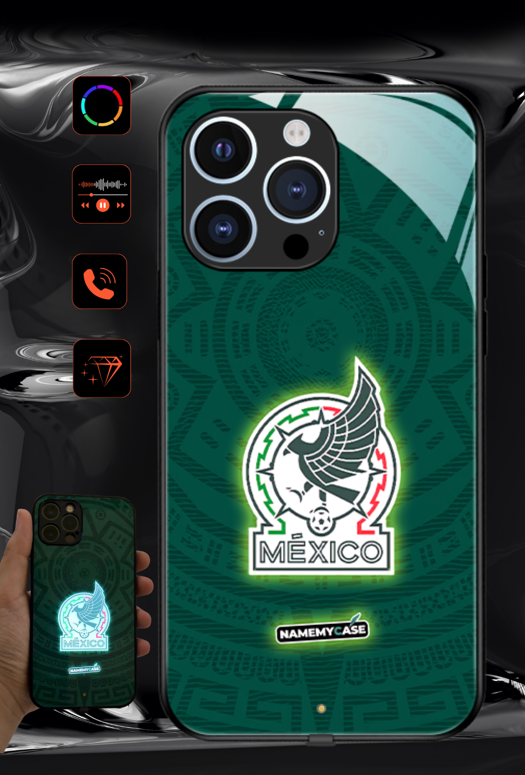 LED-oplyst iPhone-cover - Omerta Pink