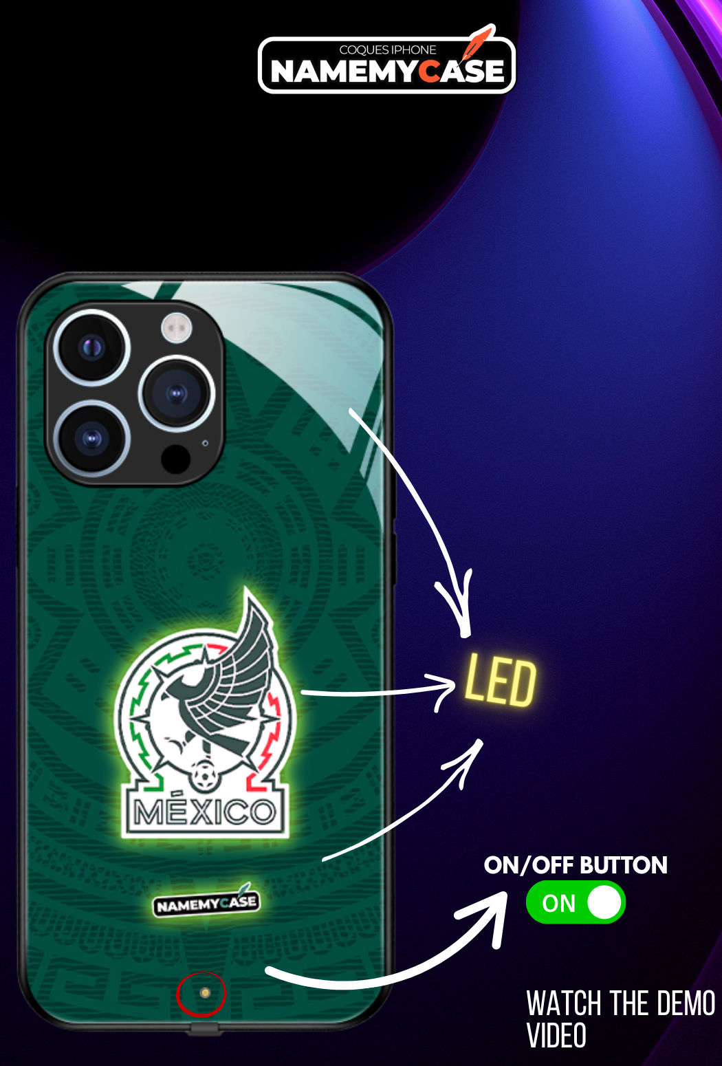 LED-oplyst iPhone-cover - Omerta Pink