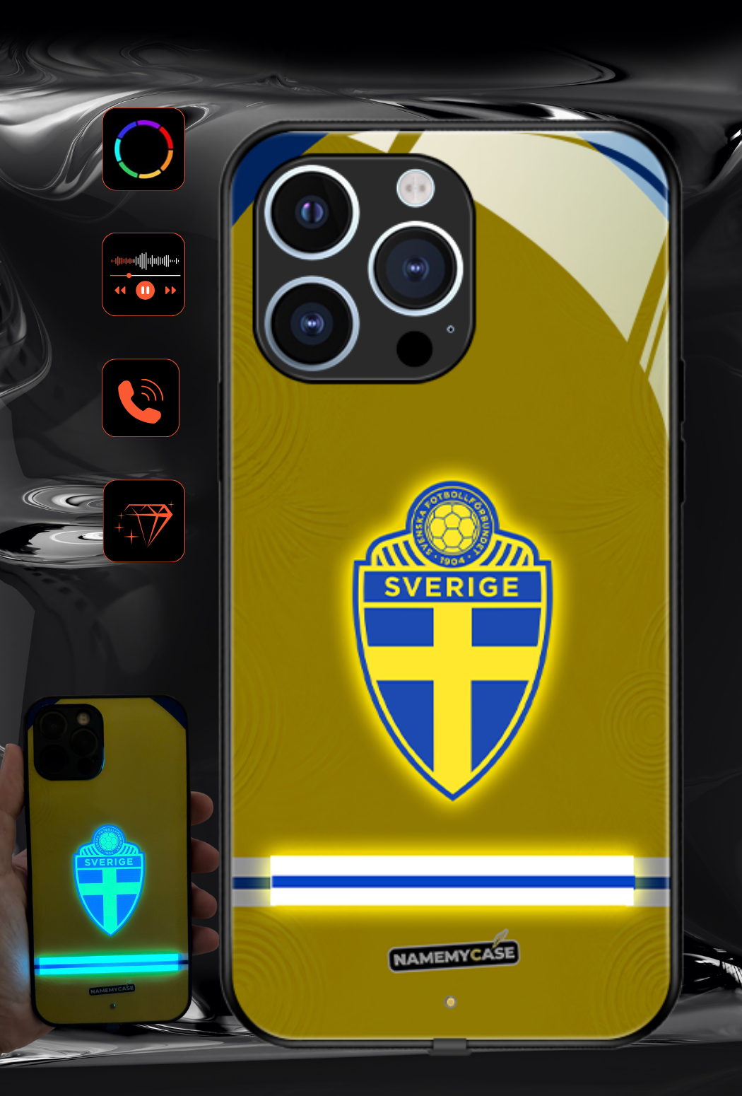 LED-oplyst iPhone-cover - Omerta Pink