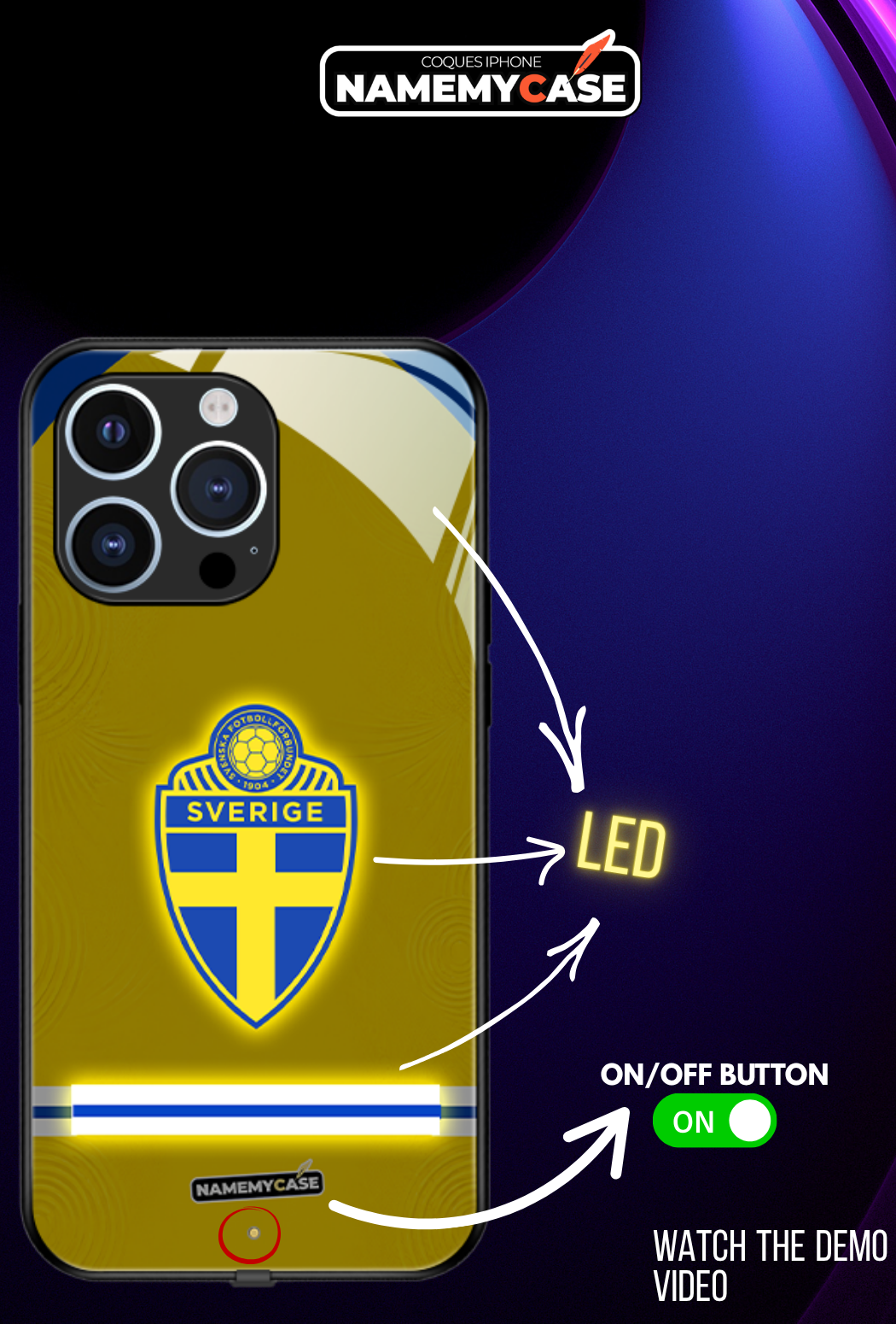 LED-oplyst iPhone-cover - Omerta Pink