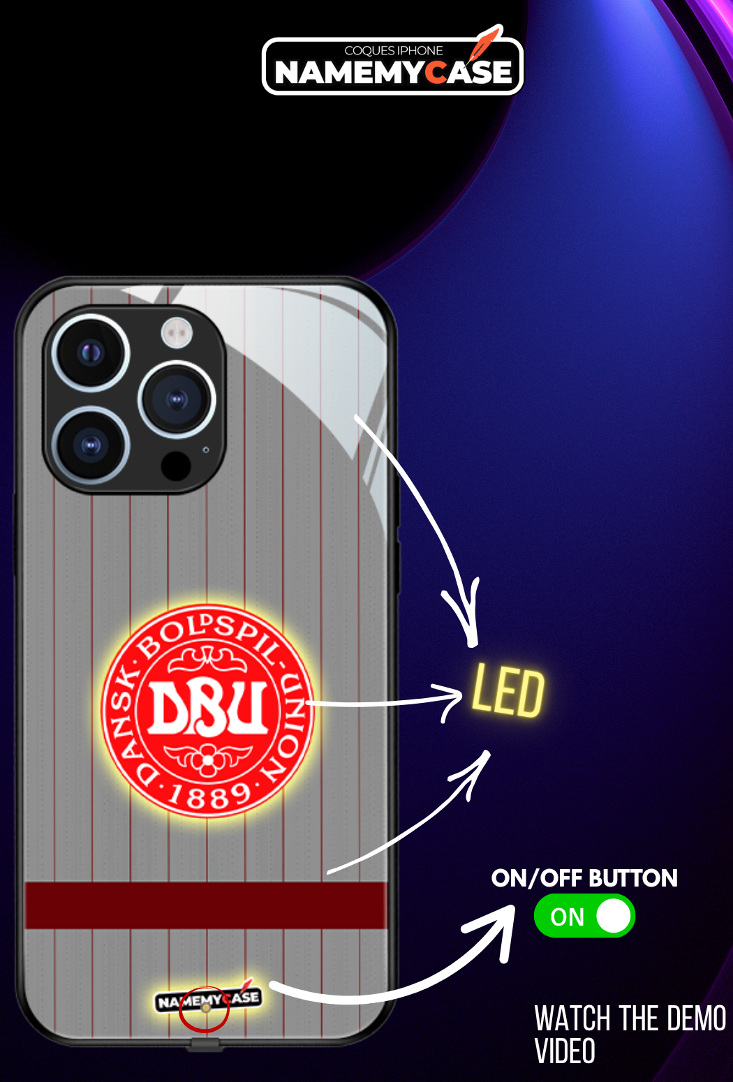 LED-oplyst iPhone-cover - Omerta Pink