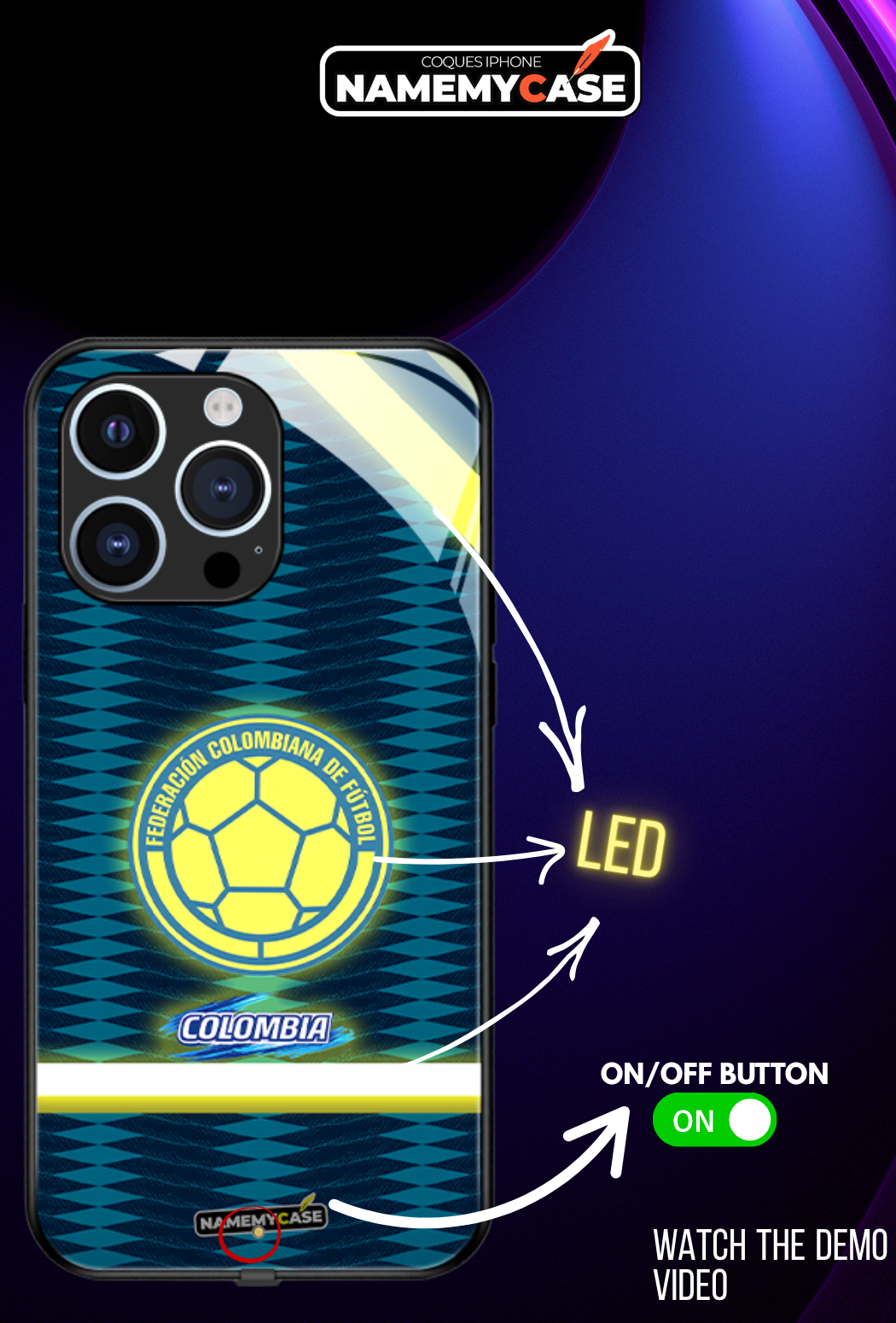 LED-oplyst iPhone-cover - Omerta Pink