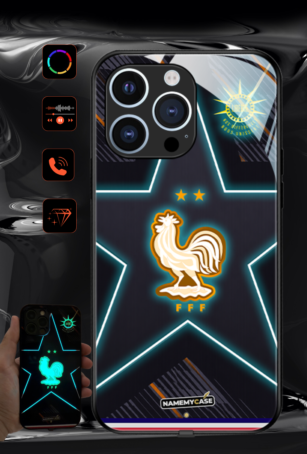 LED-oplyst iPhone-cover - Omerta Pink