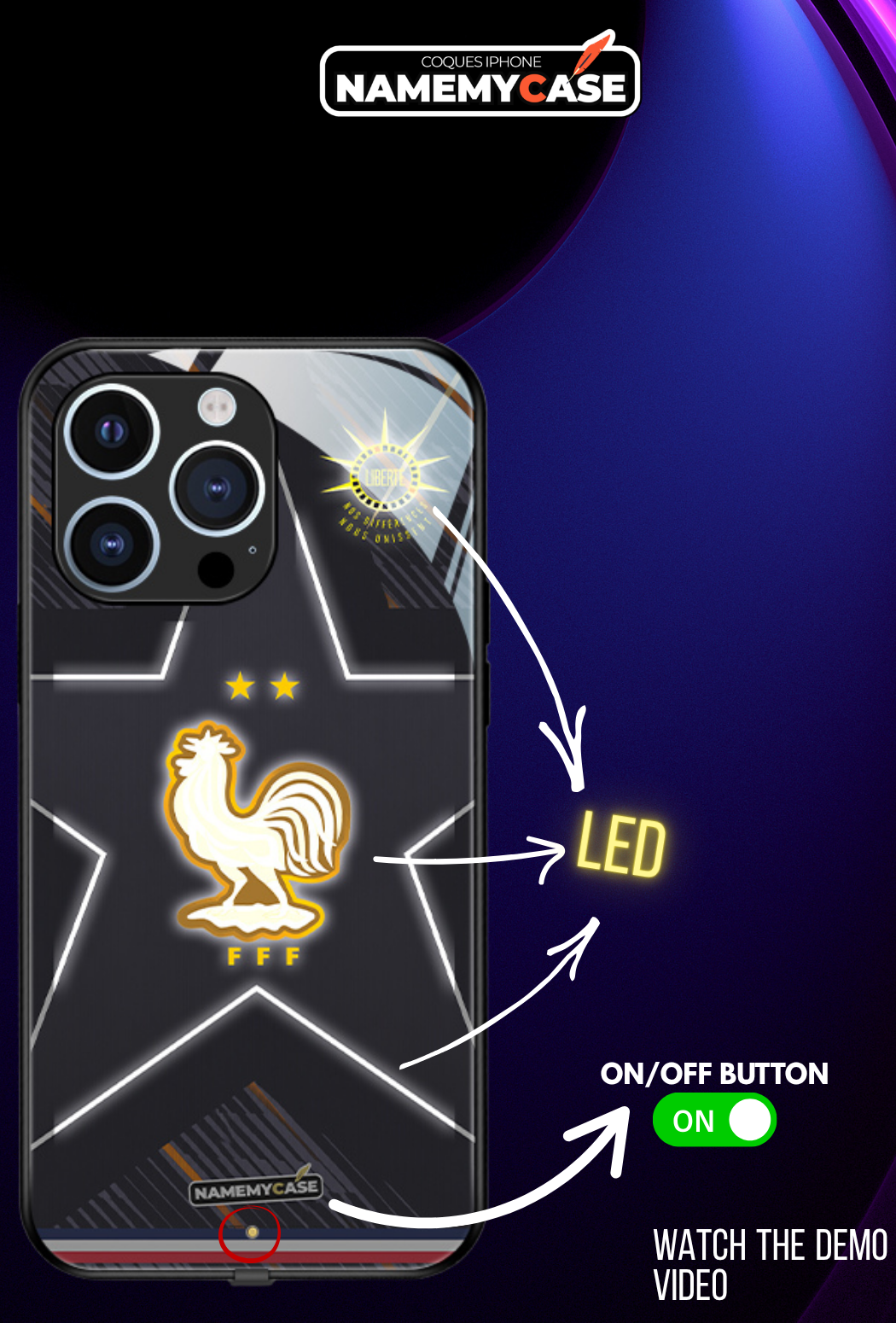 LED-oplyst iPhone-cover - Omerta Pink