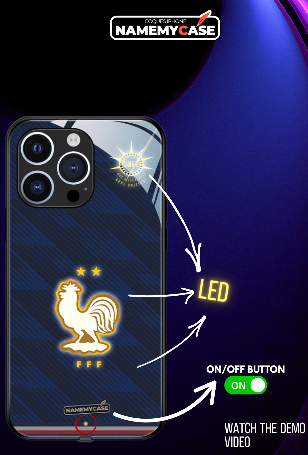 LED-oplyst iPhone-cover - Omerta Pink