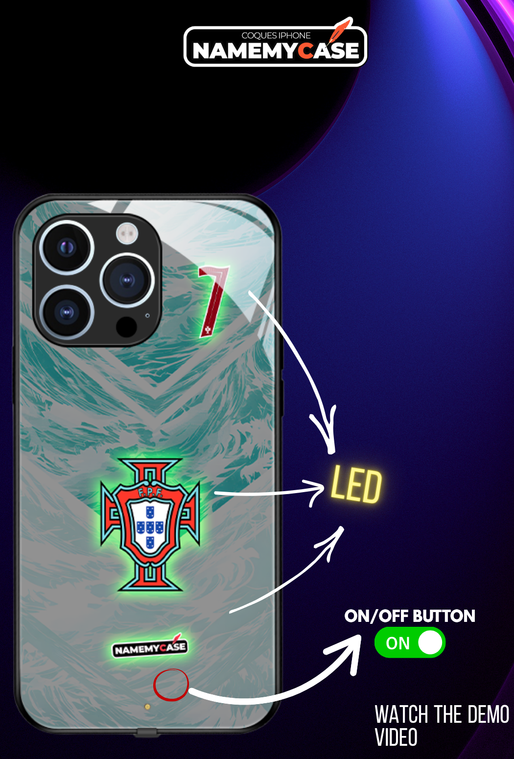 LED-oplyst iPhone-cover - Omerta Pink
