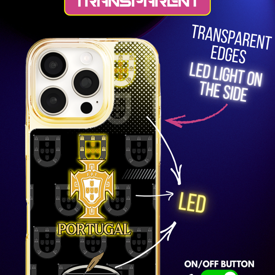 LED-lysende iPhone-cover - Portugal Sort