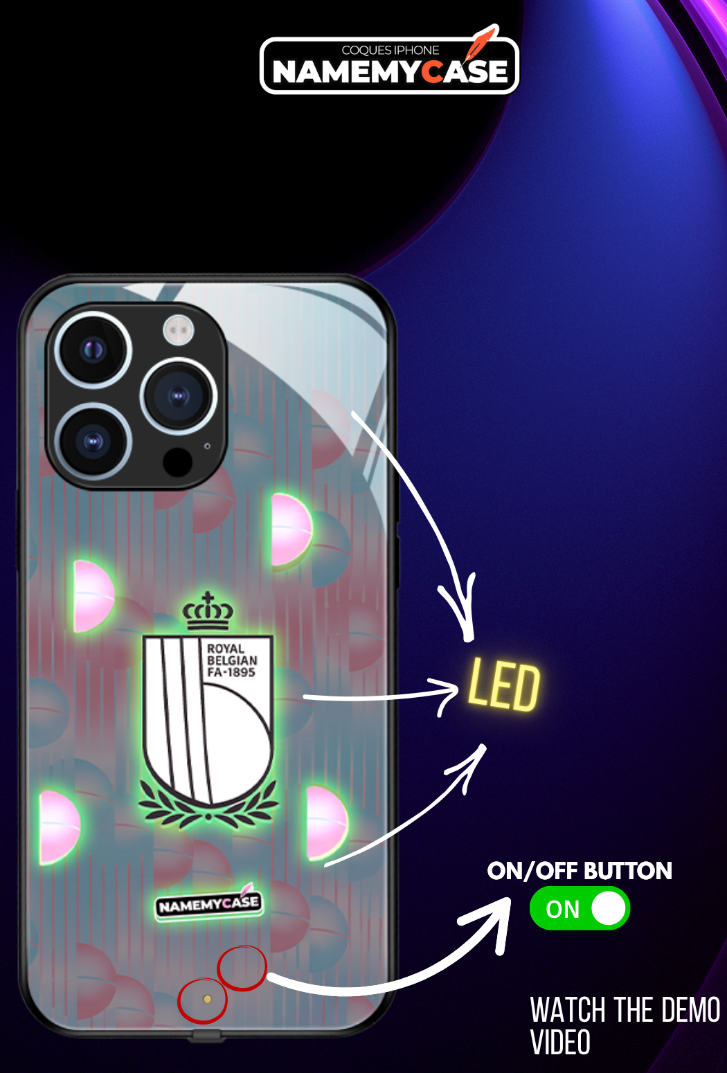 LED-oplyst iPhone-cover - Omerta Pink