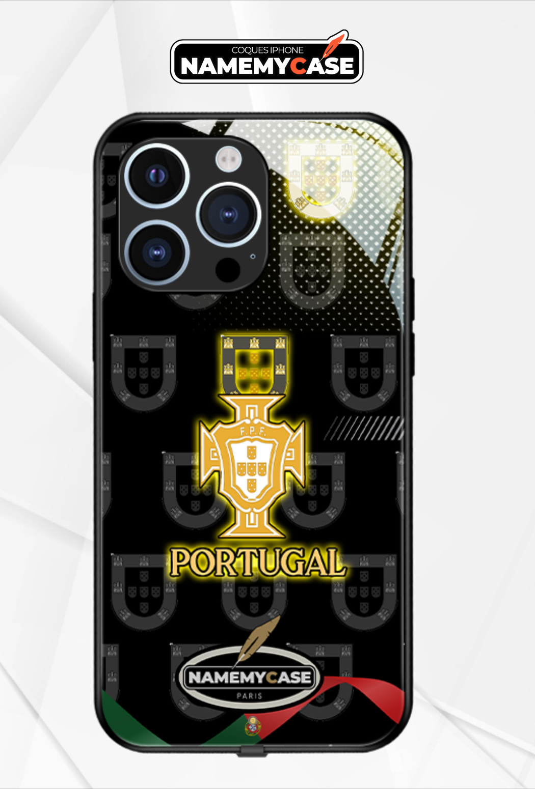 LED-lysende iPhone-cover - Portugal Sort