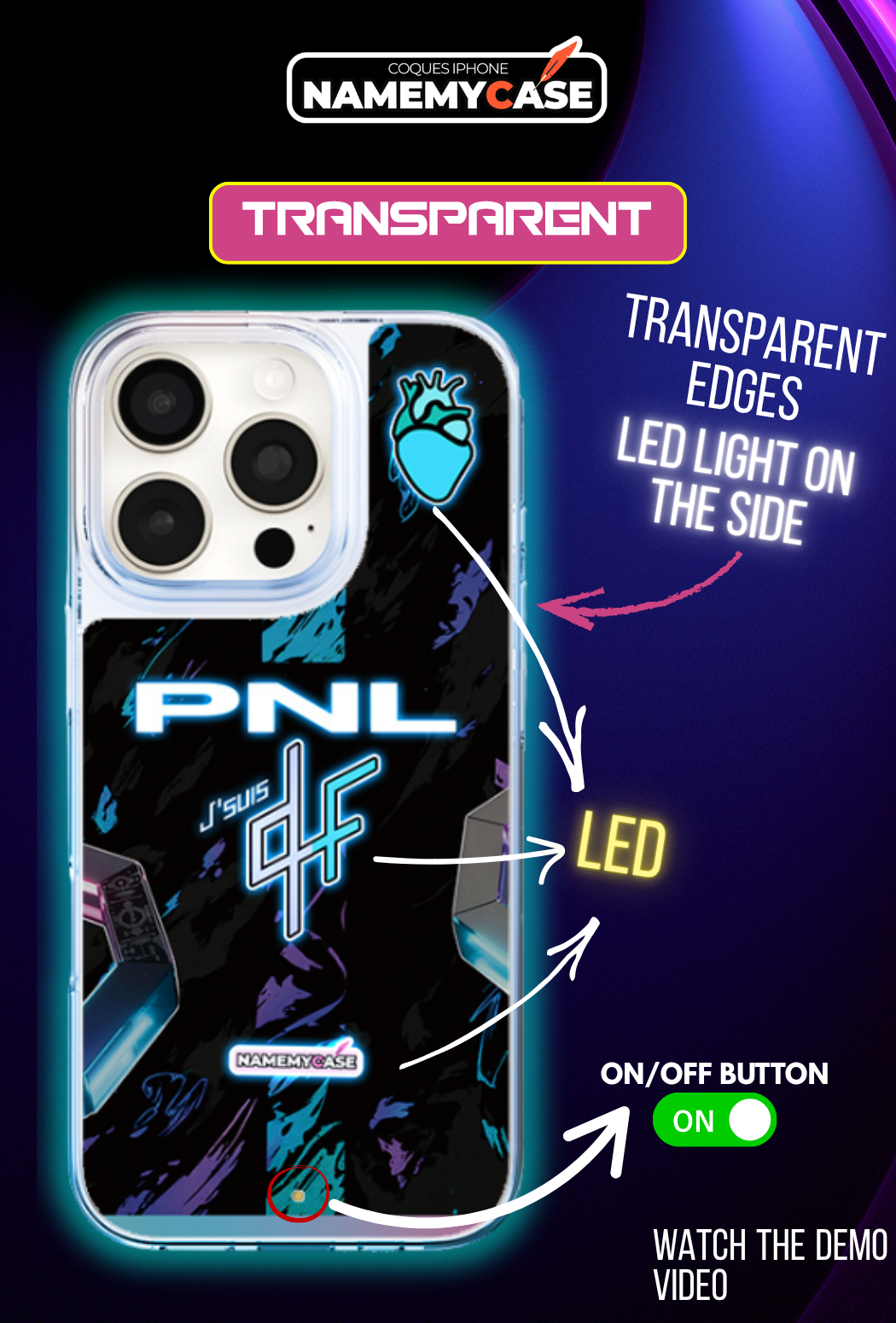 LED-lysende iPhone-cover - PNL
