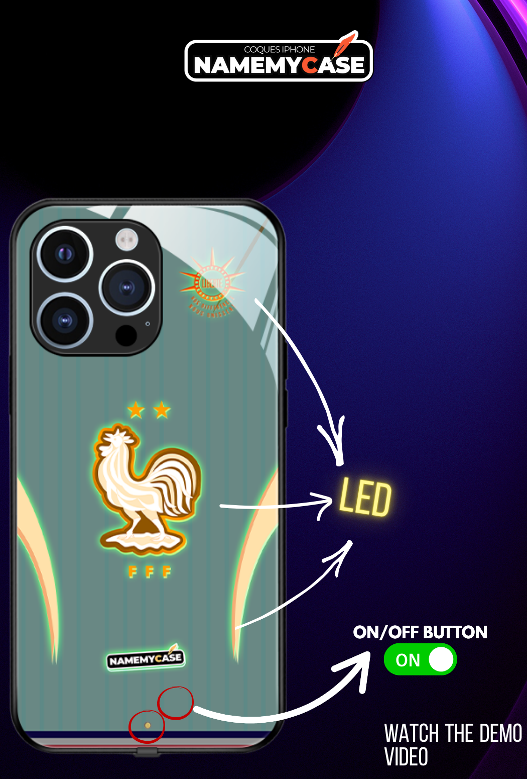 LED-oplyst iPhone-cover - Omerta Pink
