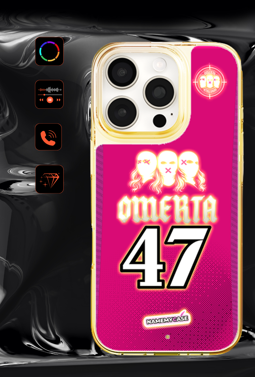 LED-oplyst iPhone-cover - Omerta Pink