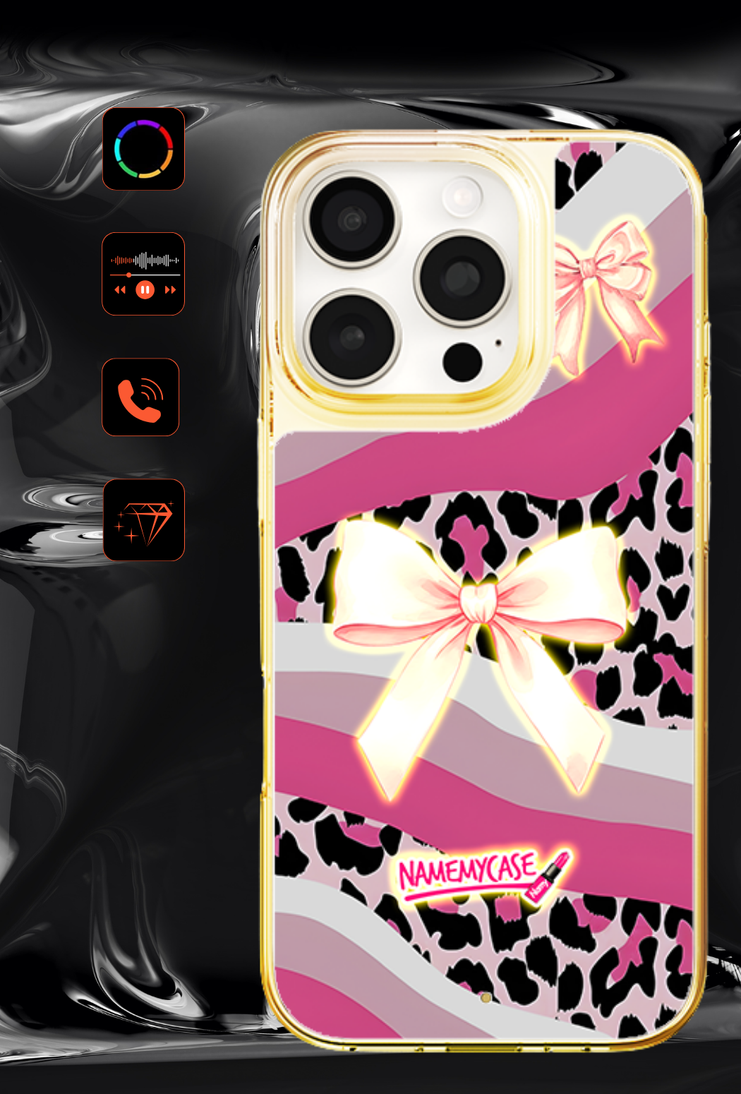 LED-oplyst iPhone-cover - Butterfly-sløjfe cover