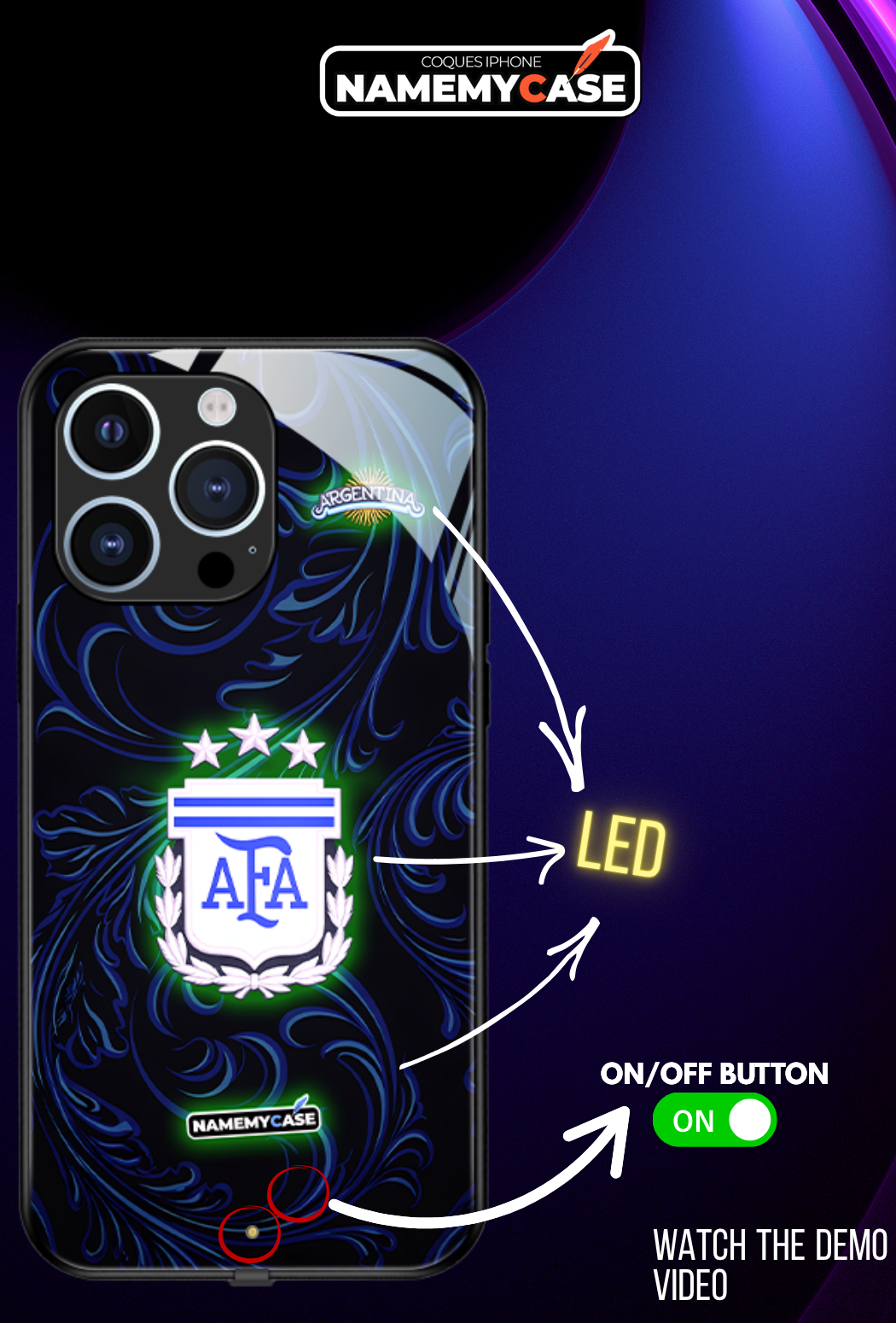 LED-oplyst iPhone-cover - Omerta Pink