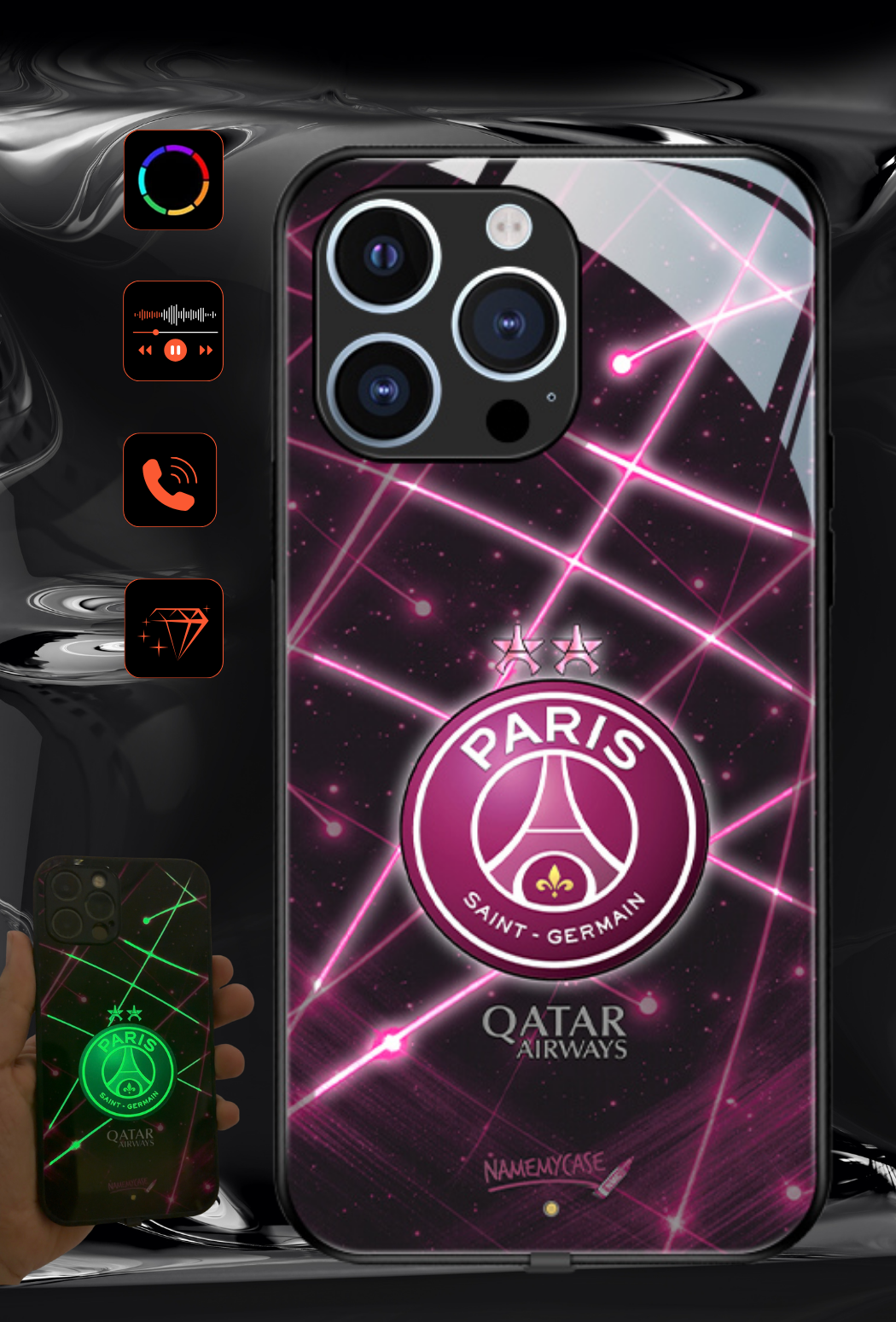 LED-oplyst iPhone-cover - Omerta Pink