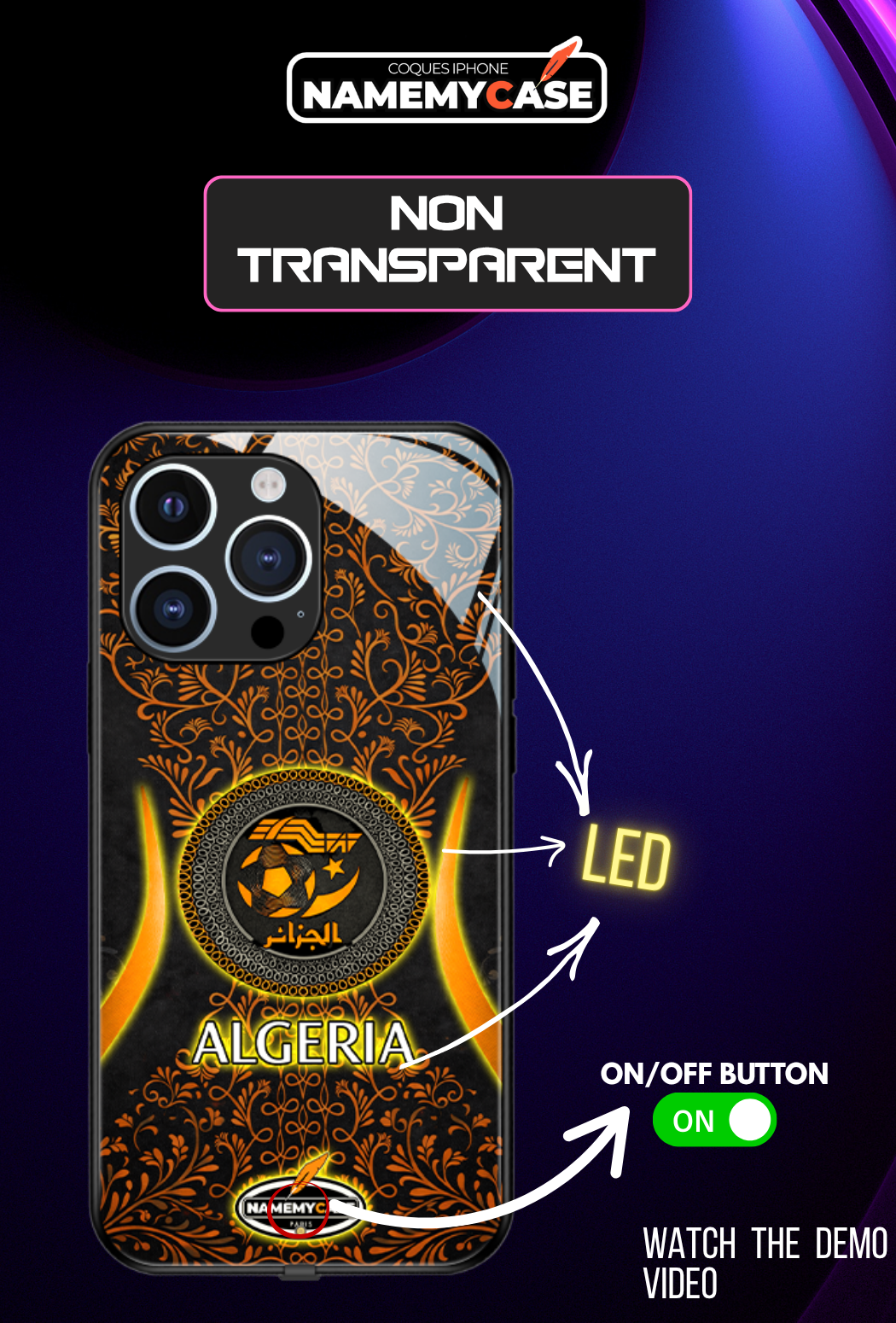 LED-lysende iPhone-cover - Algeriet Orange