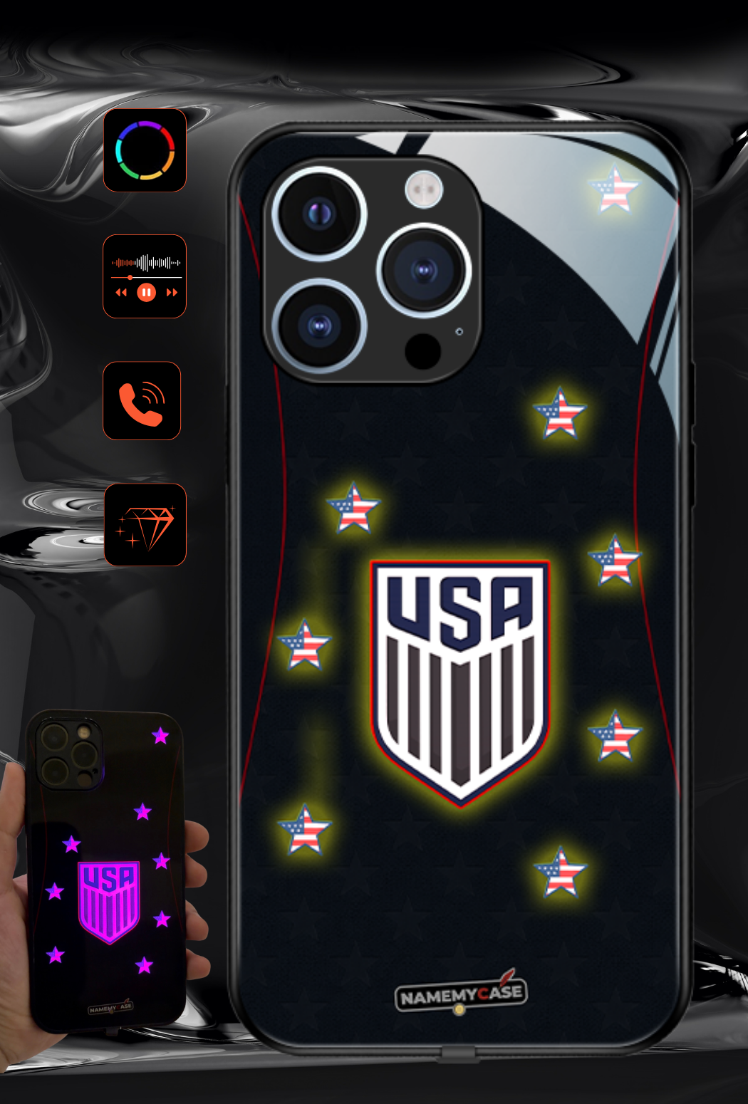 LED-oplyst iPhone-cover - Omerta Pink