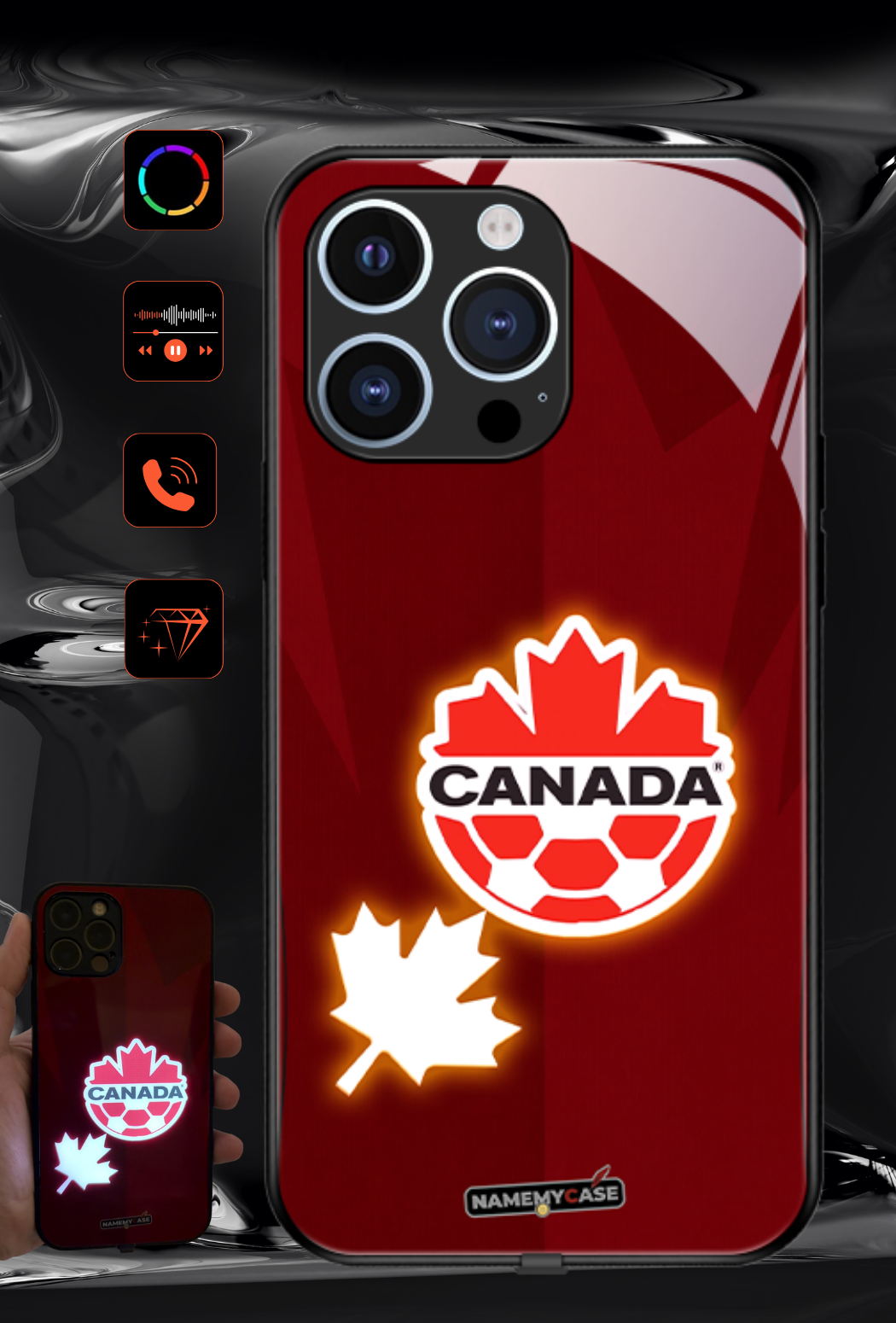 LED-oplyst iPhone-cover - Omerta Pink