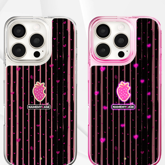 LED-oplyst iPhone-cover - Strawberry Love
