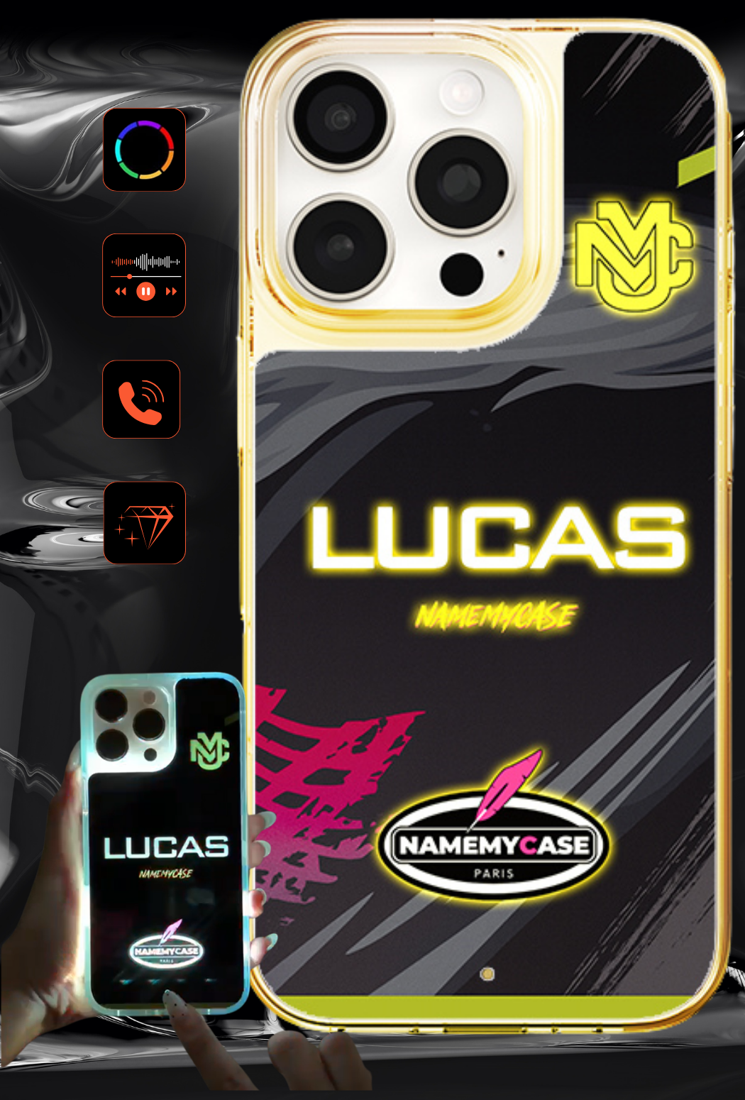 Brugerdefineret LED-oplyst iPhone-cover - NMC