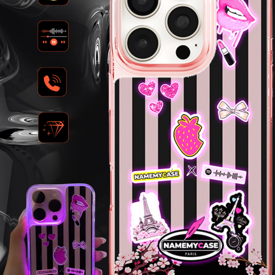 LED Cover med Lys til iPhone - Paris Kærlighed